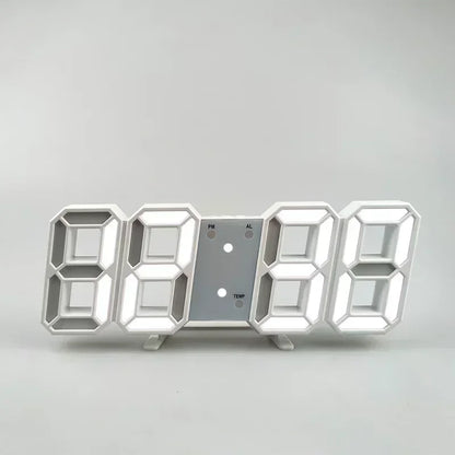 3D LED Digital Wall Clock – Time, Date & Temperature Display Alarm Clock for Home, Kitchen & Office