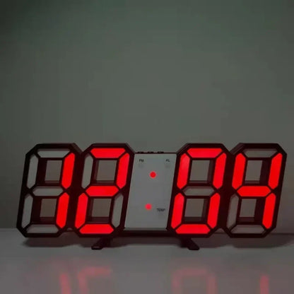 3D LED Digital Wall Clock – Time, Date & Temperature Display Alarm Clock for Home, Kitchen & Office