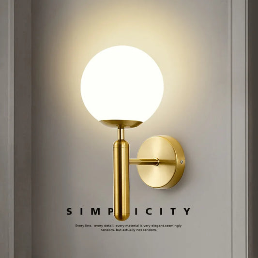 Modern Copper Wall Light – Indoor Bedside & Living Room Lamp for Home Decor