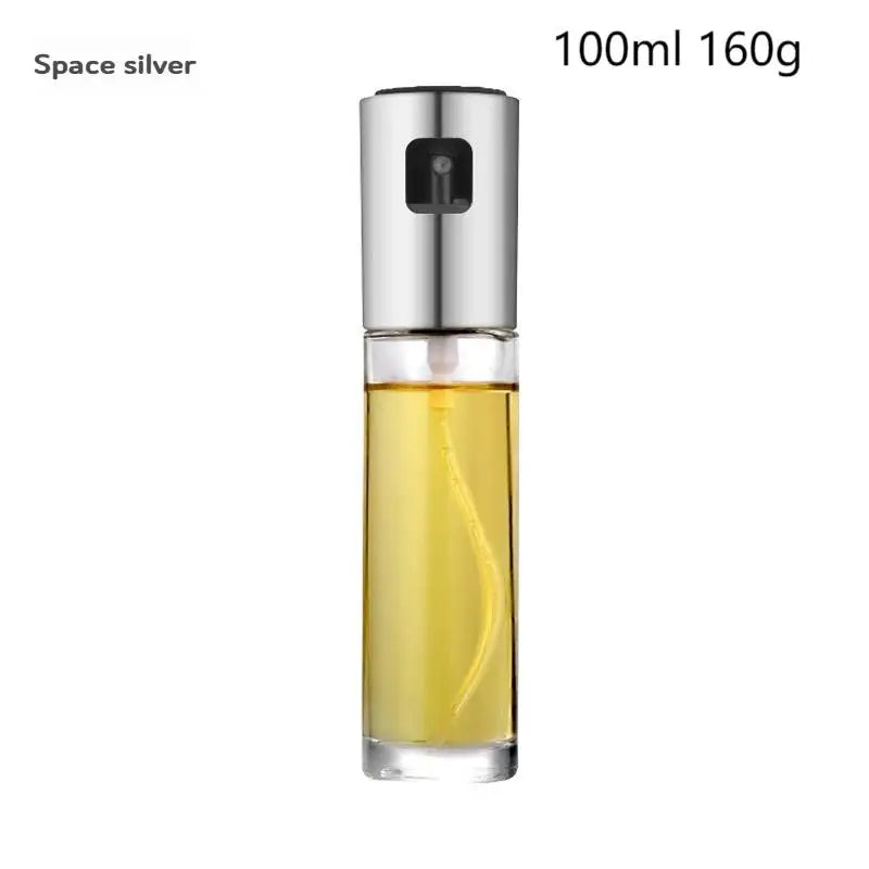 100ml Olive Oil Sprayer Bottle – Glass & Stainless Steel Spray Can for Cooking