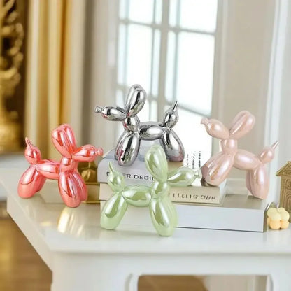 Balloon Dog Ceramic Sculpture – 11cm Abstract Figurine for Home & Office Decor