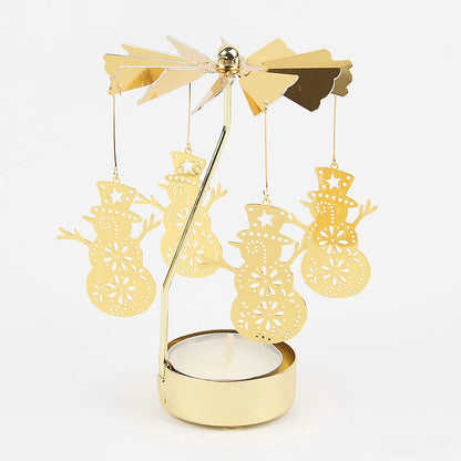 Rotating Metal Candle Holder – Spinning Christmas & Party Decoration for Table Centerpieces
