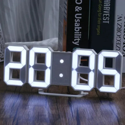 3D LED Digital Wall Clock – Time, Date & Temperature Display Alarm Clock for Home, Kitchen & Office