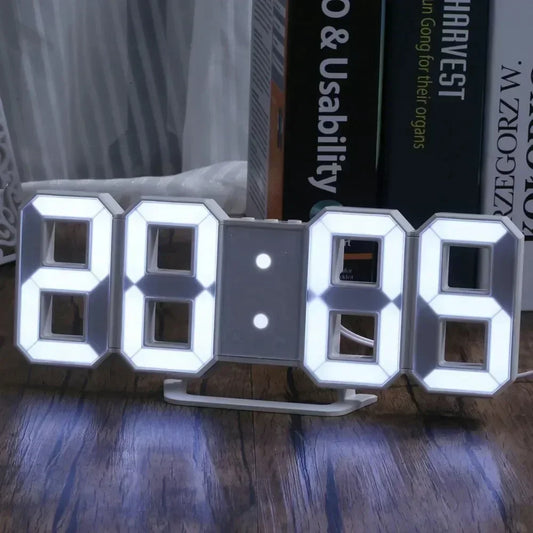 3D LED Digital Wall Clock – Time, Date & Temperature Display Alarm Clock for Home, Kitchen & Office