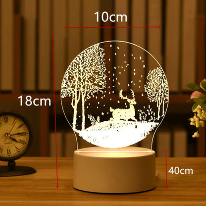 3D Acrylic LED Night Light – USB Neon Sign Lamp for Christmas, Bedroom & Gift Decor