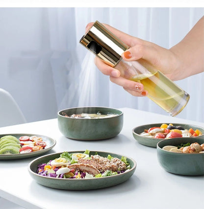 100ml Olive Oil Sprayer Bottle – Glass & Stainless Steel Spray Can for Cooking