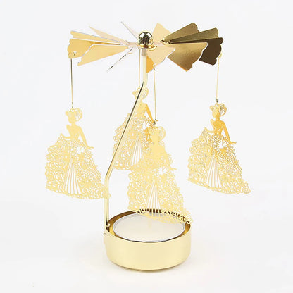 Rotating Metal Candle Holder – Spinning Christmas & Party Decoration for Table Centerpieces