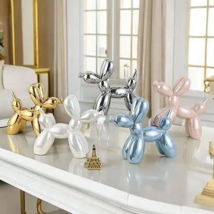 Balloon Dog Ceramic Sculpture – 11cm Abstract Figurine for Home & Office Decor
