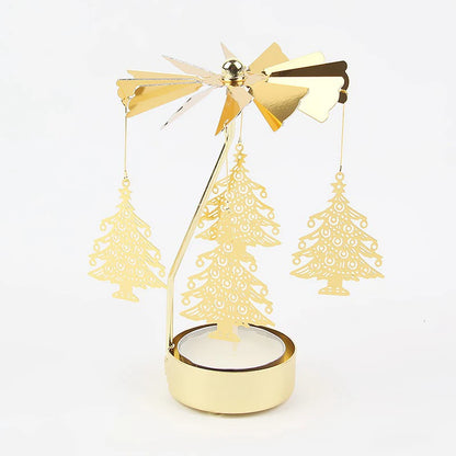 Rotating Metal Candle Holder – Spinning Christmas & Party Decoration for Table Centerpieces